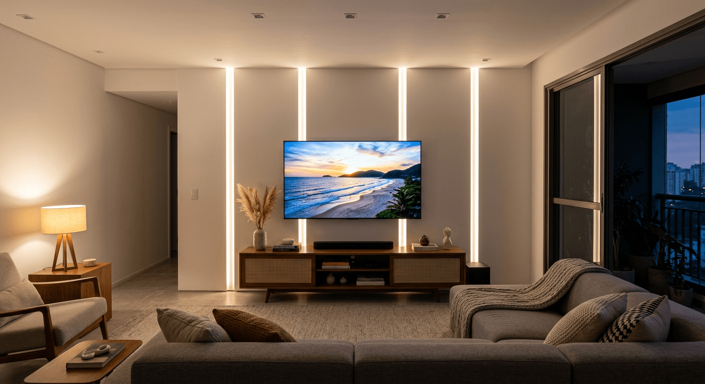 Imagem ilustrativa: Painel com perfil de LED